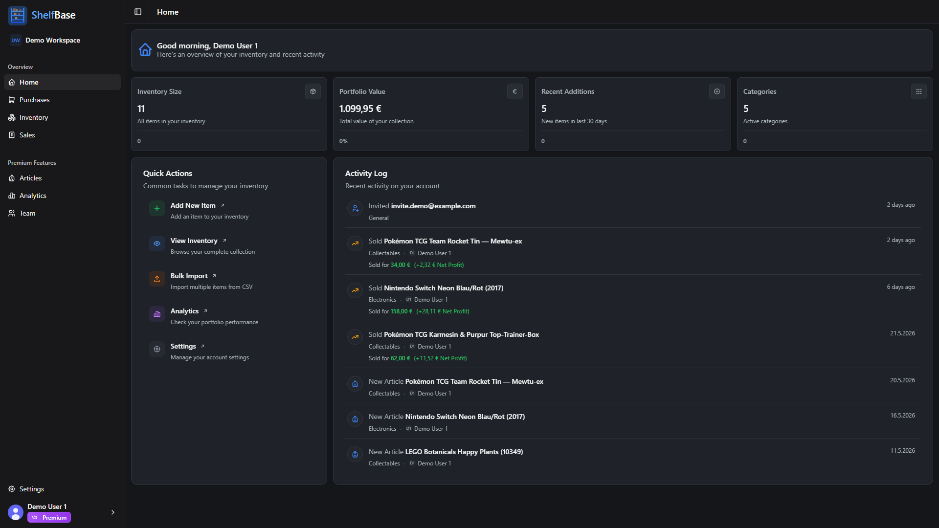 ShelfBase Dashboard