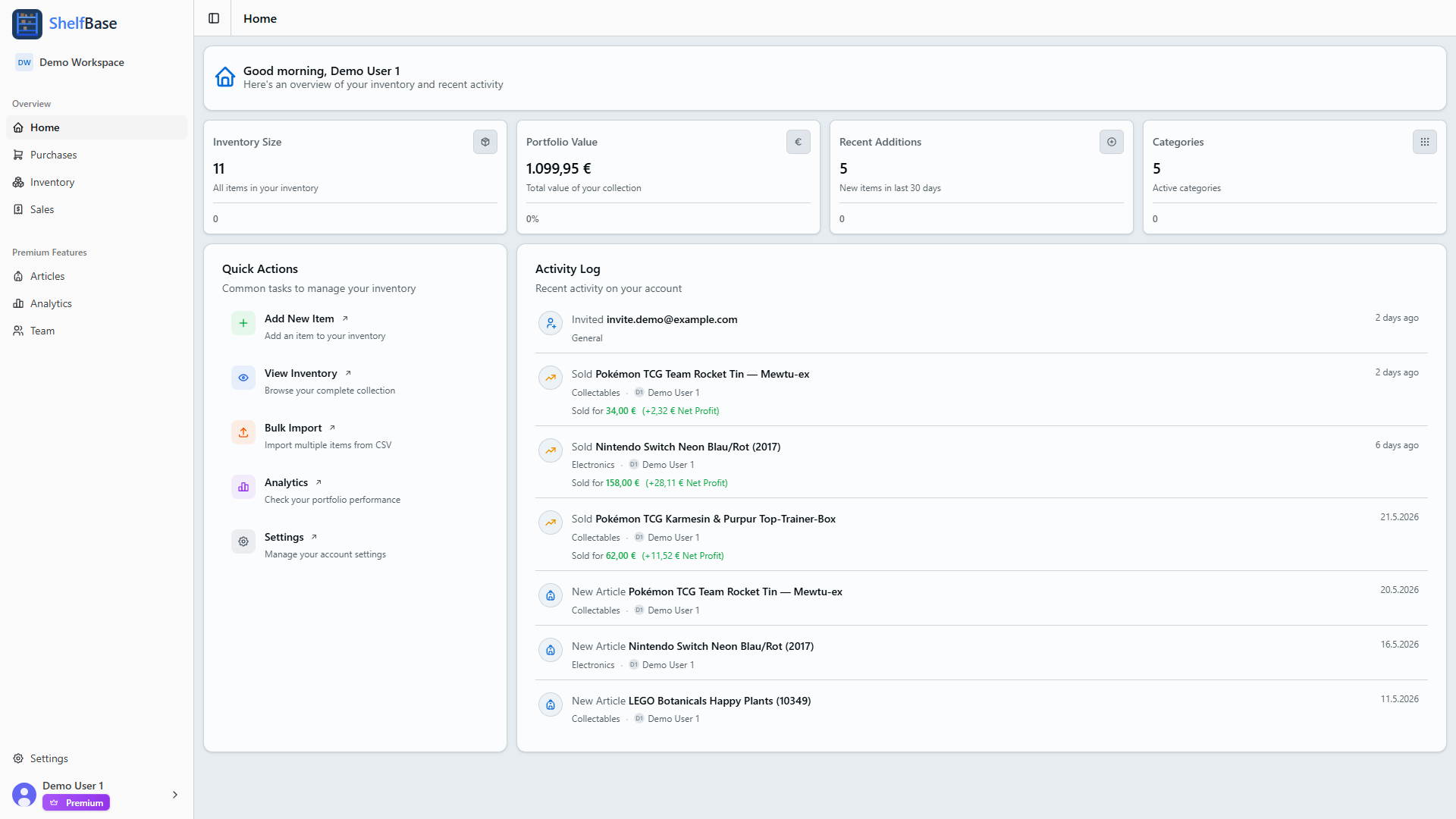 ShelfBase Dashboard